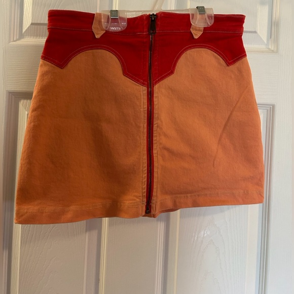 BDG two tone orange denim skirt - Picture 1 of 2